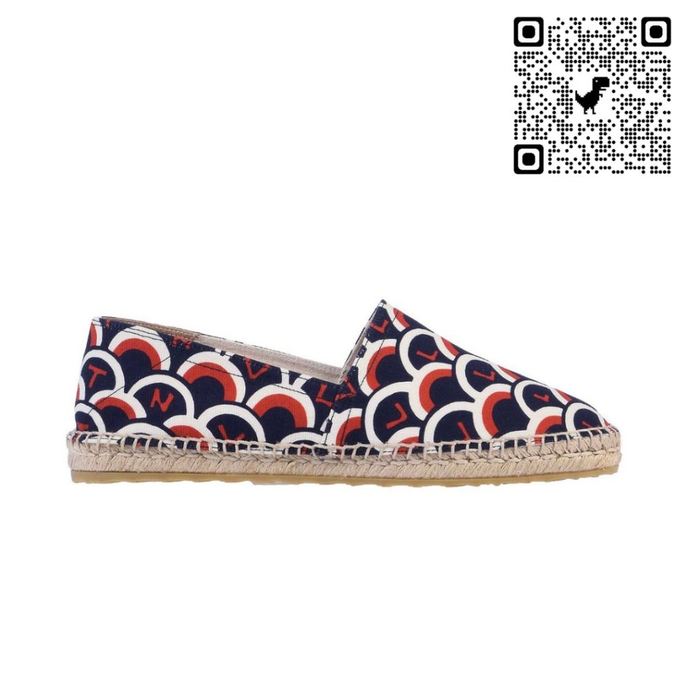 VALENTINO GARAVANI Printed Twill Espadrilles In Navy